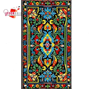 برچسب کاغذی پشت چسبدار طرح فرش کد7