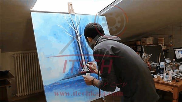 رنگ اکریلیک  شب تاب آبی فیروزه ای