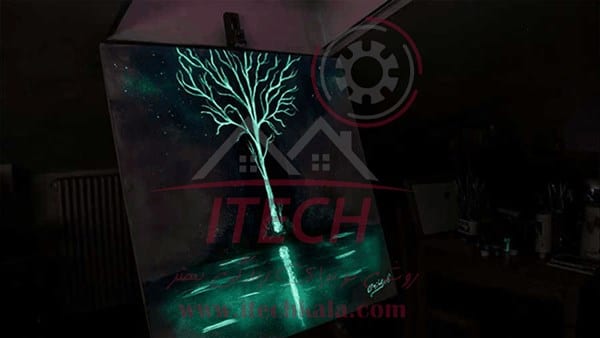 رنگ اکریلیک  شب تاب آبی فیروزه ای