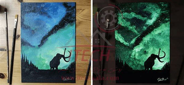 رنگ اکریلیک  شب تاب آبی فیروزه ای
